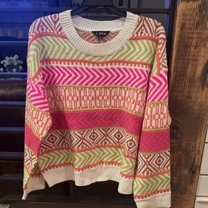 Women's Vibrant Patterned Crew Neck Sweater